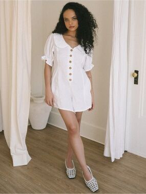 Harly Jae Dorothy Romper - White Linen